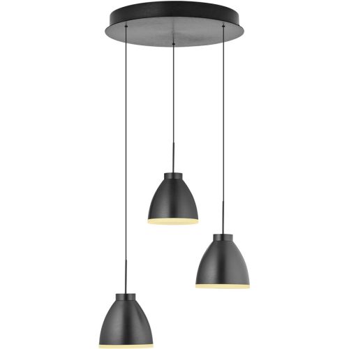 Pendellampe Henry Grau Aluminium/Eisen 46 cm - Farbe: anthrazit eloxiert - LED - Lichtfarbe: Warmweiss - Pendellampe- LED Energiesparlampe