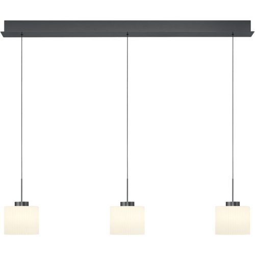 Pendellampe Elli Grau Aluminium/Eisen 110 cm - Farbe: anthrazit eloxiert - LED - Lichtfarbe: Warmweiss - Pendellampe- LED Energiesparlampe