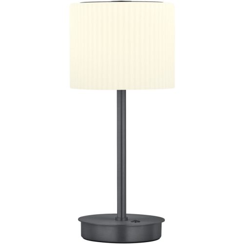 Tischlampe Elli Grau Aluminium/Eisen 15 cm 34 cm - Farbe: anthrazit eloxiert - LED - Lichtfarbe: Warmweiss - Tischlampe- LED Energiesparlampe