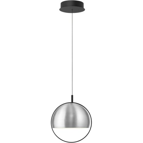 Pendellampe Hoop Silber Aluminium/Eisen 30 cm - Farbe: Aluminium matt - LED - Lichtfarbe: Warmweiss - Pendellampe- LED Energiesparlampe
