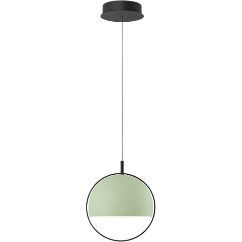 Pendellampe Hoop Grün Aluminium/Eisen 30 cm - Farbe: mintgrün - LED - Lichtfarbe: Warmweiss - Pendellampe- LED Energiesparlampe
