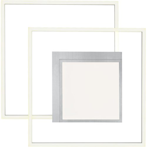 Deckenlampe Karo Silber Aluminium/Eisen 62 cm - Farbe: Aluminium matt - LED - Lichtfarbe: Extra warmweiss - Helles Neutralweiss - Deckenlampe- LED