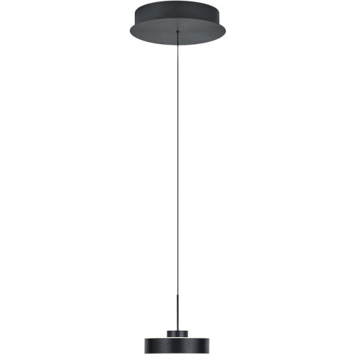 Pendellampe Spencer Grau Aluminium/Eisen 18 cm - Farbe: anthrazit matt - LED - Lichtfarbe: Warmweiss - Pendellampe- LED Energiesparlampe