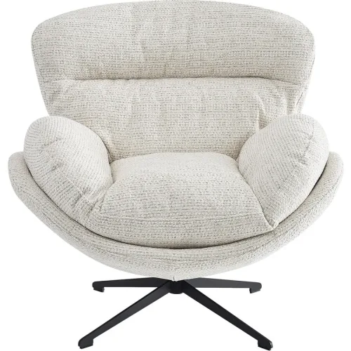 Sessel Beige meliert Metall/Polyester - Material: Polyester/Metall - Sessel