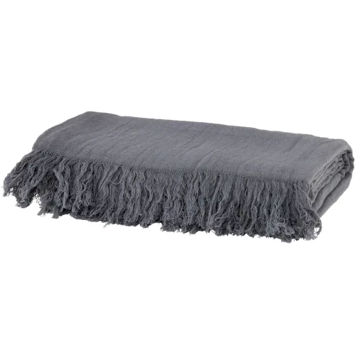 LIVIQUE, Wohndecke Leni 150x200cm hellgrau - Material: Baumwolle - Wohndecke