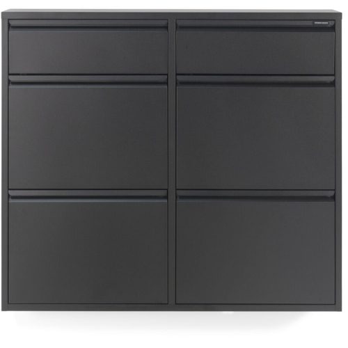 Spinder Design Schuhschrank Hesta Schwarz Stahl 98 cm 86 cm - Schuhschrank