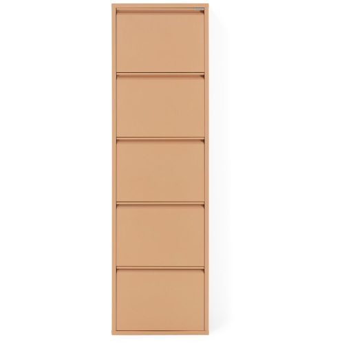 Spinder Design Schuhschrank Hesta Orange Stahl B 50 H 169 cm - Farbe: Terracotta - Schuhschrank