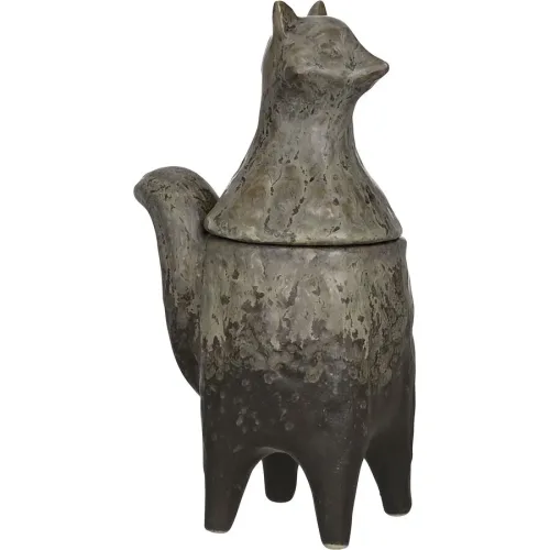 LIVIQUE, Dose Fox H15.5cm braun - Material: Keramik - Dose