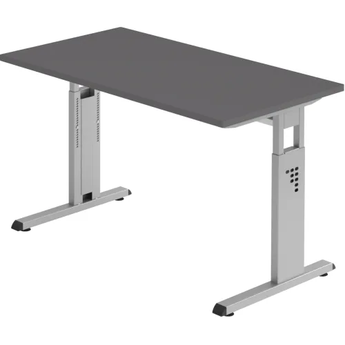 Schreibtisch Office Graphit manuelle Höhenverstellung 120 x 67.2 cm