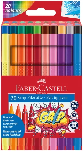 Faber-Castell, FABER-CASTELL Grip Colours 155320 20 Farben, Etui