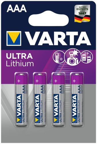 VARTA, VARTA Lithium 6103301404 AAA/LR03, 4 St&uuml;ck