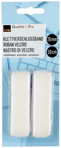 Coop Klettverschlussband selbstklebend weiss