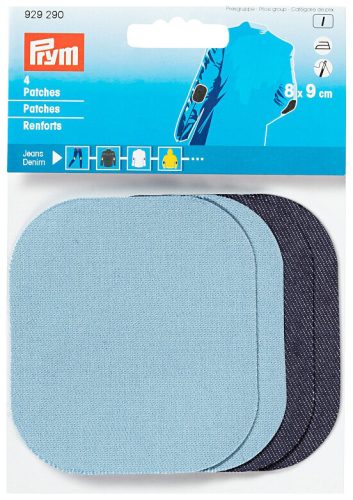 Prym, Prym Patches Jeans, hellblau & dunkelblau 9 x 8 cm, Karte 2 Paar, aufb&uuml;gelbar