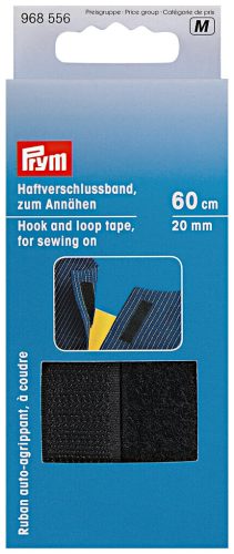 Prym, Prym Haftverschlussband, schwarz 20 mm, Karte 60 cm, zum Ann&auml;hen