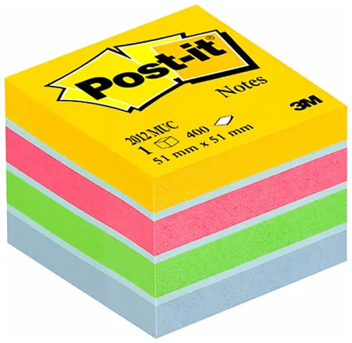 Post-it, POST-IT Mini Cube multicol. 51x51mm 2012-MUC 4 Farben ass. 1x400 Blatt