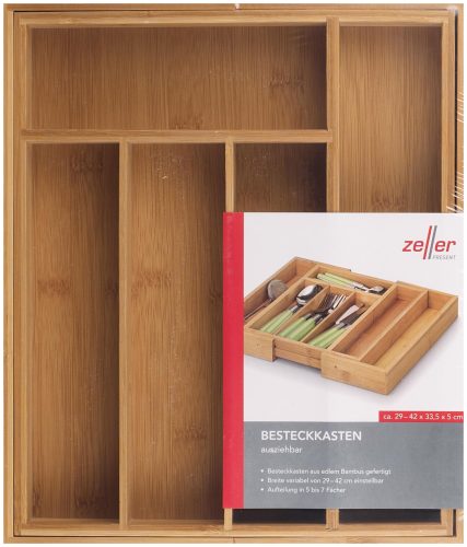 Zeller Besteckkasten, ausziehbar, Bambus/HDF