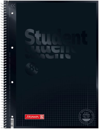 BRUNNEN, BRUNNEN Collegeblock A4 1067928190 kariert, 90g, onyx 80 Blatt