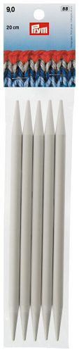 Prym, Prym Strumpfstricknadeln, grau 9.00 mm, 20 cm, Karte 5 Stk., Kunststoff