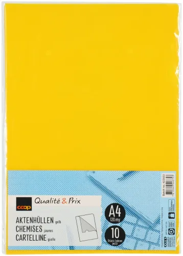 Coop Qualité & Prix 10 Aktenhüllen A4 120my gelb
