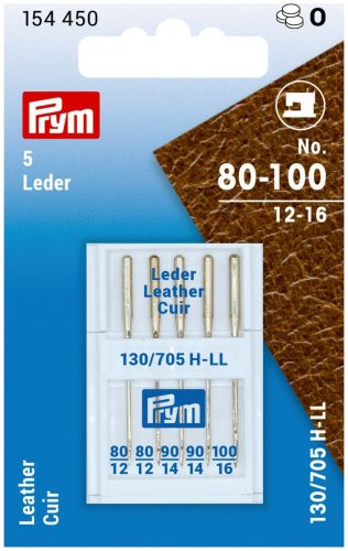 Prym, Prym N&auml;hmaschinennadeln, Leder Nr. 80 - 100, Karte 5 St&uuml;ck