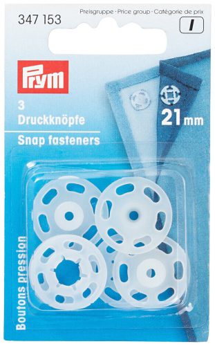 Prym, Prym Ann&auml;hdruckknopf, transparent 21 mm, Karte 3 Stk.
