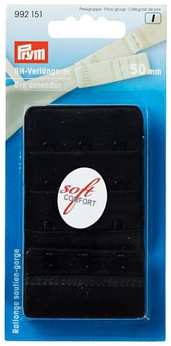 Prym, Prym BH-Verl&auml;ngerer zum Einhaken, schwarz 50 mm, 3 x 3 Haken, Karte