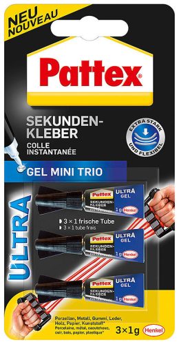 Pattex, Pattex Sekunden-Kleber Ultra Gel Mini 3 Stück