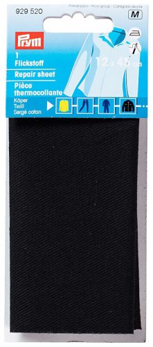 Prym, Prym Flickstoff, K&ouml;per, schwarz 12 x 45 cm, Karte, aufb&uuml;gelbar, Baumwolle