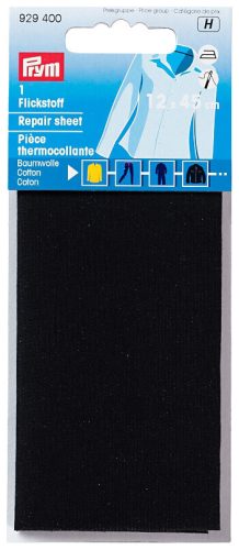 Prym, Prym Flickstoff, schwarz 12 x 45 cm, Karte, aufb&uuml;gelbar, Baumwolle
