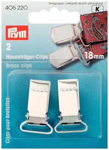 Prym, Prym Hosentr&auml;ger-Clips, silber 18 mm, Karte 2 Stk., Stahl