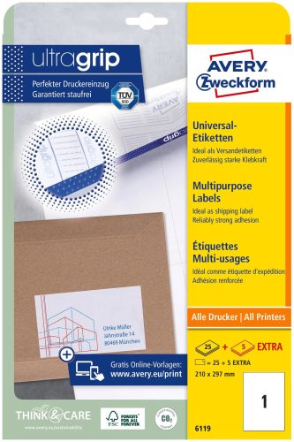 ZWECKFORM, Zweckform 6119Z Etiketten 210X297Mm ILK -