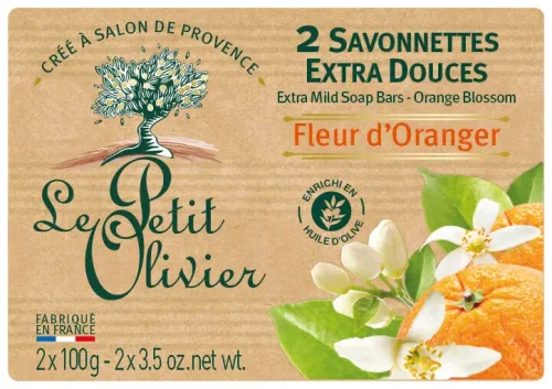 Le Petit Olivier 2 Stück extra milde Seife - Orangenblüte