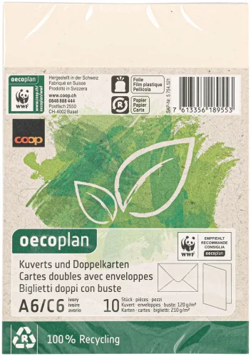 Oecoplan Kuverts und Doppelkarten A6/C6 ivoire 10/10 Stk.