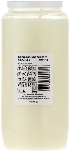 Johannes-Oellicht Grabkerze weiss