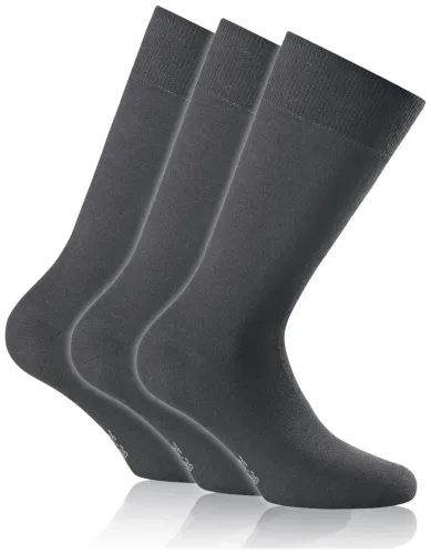 Rohner basic Cotton ll Anthracite 43 - 46 3er Pack