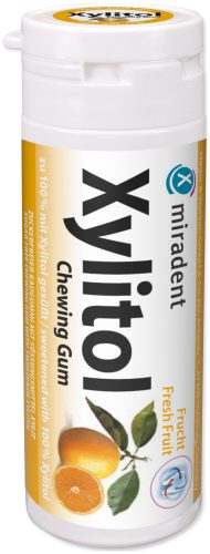 HERBA, Miradent Xylitol Frucht Zahnpflegekaugummi, Dose &agrave; 30 Stk.