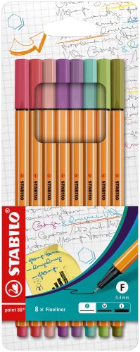 STABILO, STABILO Fineliner Point 88 88/8-01 8er Etui Pastellfarben