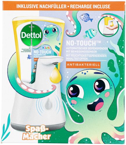 Dettol Kids No-Touch Automatischer Seifenspender für Kinder inklusive Nachfüller Spass-Macher
