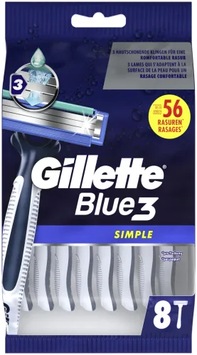 Gillette Blue 3 Einwegrasierer Simple 3 Klingen 8 Stück