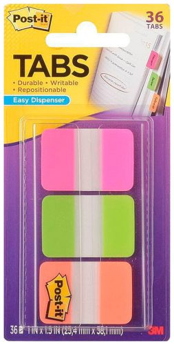 Post-it, POST-IT Index Strong 25,4x38mm 686-PGOT 3-farbig/3x12 Tabs