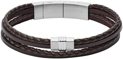 Fossil Jewels Fossil Herren Armband Brown Multi-Strand Braided Leather Bracelet
