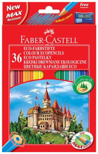 Faber-Castell, Faber-Castell Buntstifte-Set CASTLE mit 36 Farben und Spitzer im Kartonetui