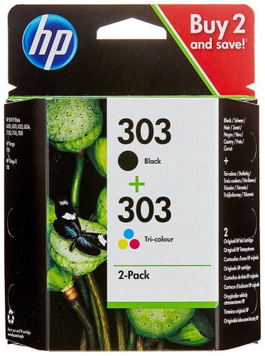 HP, HP 303 Original Tintenpatrone 3YM92AE Schwarz, Cyan, Magenta, Gelb Multipack 2 Stück