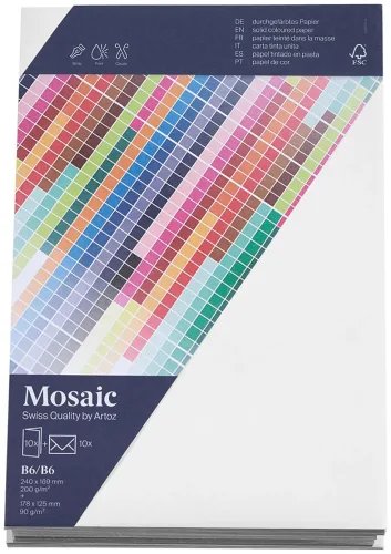 Artoz Mosaic Karten/Kuverts B6/B6 weiss je 10 Stück