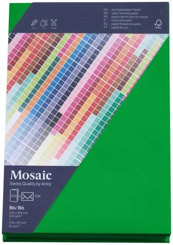 Artoz Mosaic Karten/Kuverts B6/B6 apfelgrün je 10 Stück