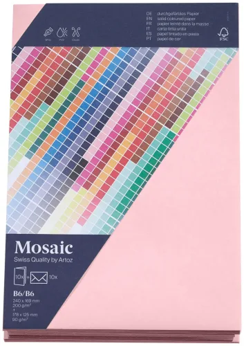 Artoz Mosaic Karten/Kuverts B6/B6 rosa je 10 Stück