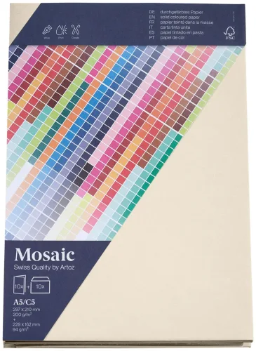 Artoz Mosaic Karten/Kuverts A5/C5 elfenbein je 10 Stück