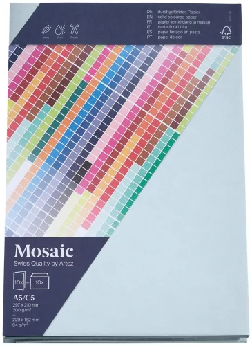 Artoz Mosaic Karten/Kuverts A5/C5 hellblau je 10 Stück