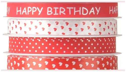 Multispule Happy Birthday rot 4x10mm
