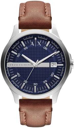 Armani Exchange Uhr 3-Zeiger-Werk Datum Leder braun